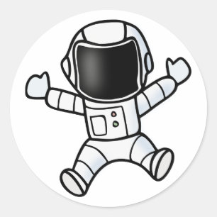 Kleine Astronaut Kind kosmonaut jongen meisje in d Ronde Sticker