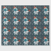 Kleine Astronaut met Kerst Pet Cadeaupapier (Vlak)