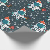 Kleine Astronaut met Kerst Pet Cadeaupapier (Hoek)