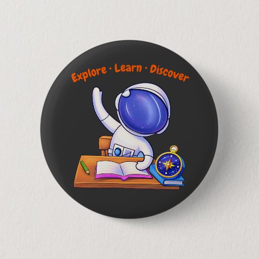 kleine astronaut Studie Ronde Button 5,7 Cm (Voorkant)