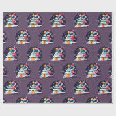 Kleine astronaut versieren kerstboom cadeaupapier (Vlak)