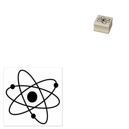 Kleine atoommolecule Atom Nucleus MCM Rubberstempel (Gestempeld)