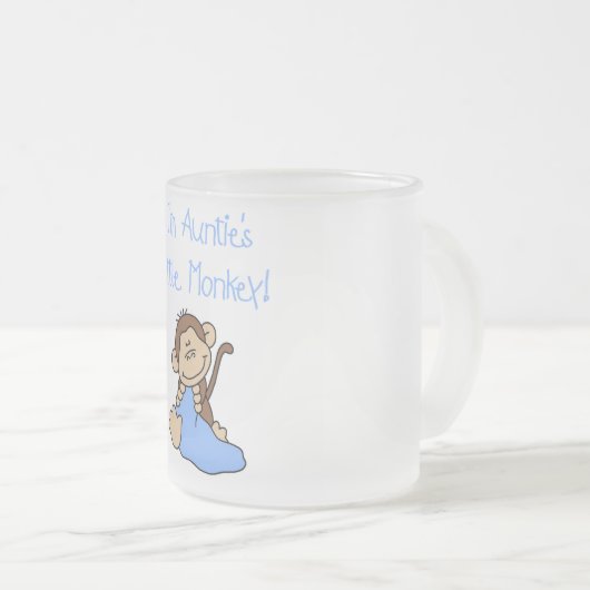 Kleine Auntie Blauwe T-shirts en geschenken Matglas Koffiemok (Voorkant rechts)