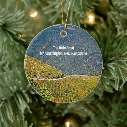 Kleine Auto Road Mt. Washington keramisch Ornament (Boom)