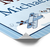 Kleine Aviator Vliegtuig Muurkunst Naam Print (Hoek)