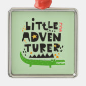 Kleine avonturier Alligator Metalen Ornament (Voorkant)