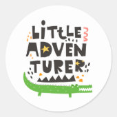 Kleine avonturier Alligator Ronde Sticker (Voorkant)