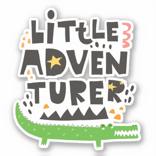 Kleine avonturier Alligator Sticker (Voorkant)
