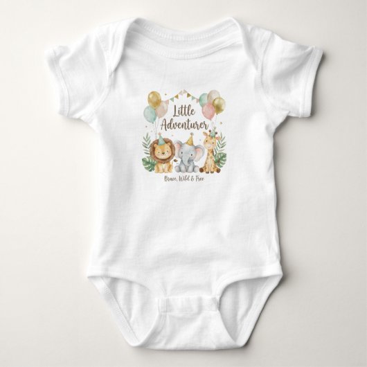 Kleine Avonturier Baby Body – Dapper, Wild & Fr Romper (Voorkant)