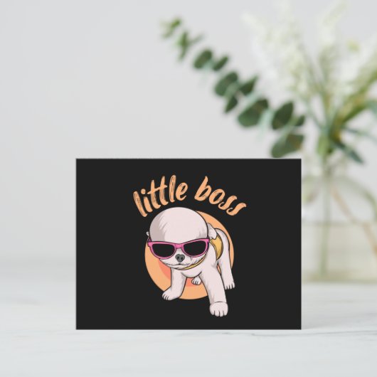 Kleine baas. Cute dog Briefkaart (Staand voorkant)