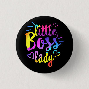 Kleine baas dame meisjes kinderen dochter baby min ronde button 3,2 cm