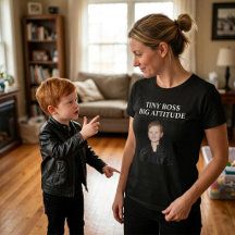 Kleine baas, grote attitude aangepaste kinderfoto