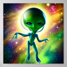 Kleine Baby Alien verloren in de ruimte