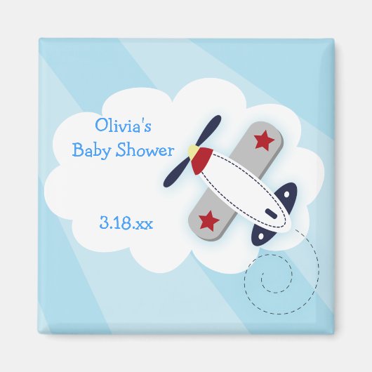 Kleine Baby Aviator Square Favor Magnet (Voorkant)