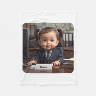 “Kleine Baby Baas Grappig Peuter Shirt Schatti Fleece Deken