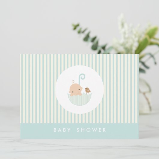 {kleine baby} baby shower uitnodiging (Staand voorkant)