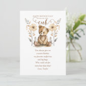 Kleine Baby Beer welp eerste Moederdag Kaart (Staand voorkant)