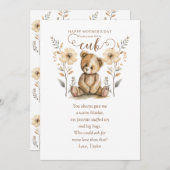 Kleine Baby Beer welp eerste Moederdag Kaart (Voorkant / Achterkant)