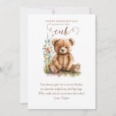 Kleine Baby Beer welp Moederdag Kaart (Voorkant)