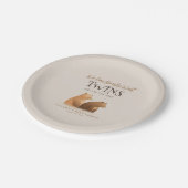 Kleine Baby Beren Twins Brown Baby shower Papieren Bordje (Gekanteld)