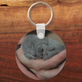 Kleine Baby Blauwe Kitten Sleutelhanger (Voorkant)