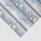 Kleine Baby Blauwe Streep & Kant Tissuepapier (Detail)