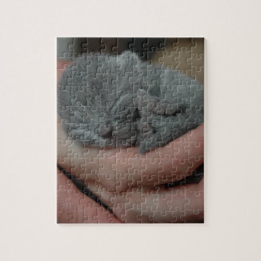 Kleine baby Blue Kitten Legpuzzel (Verticaal)