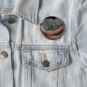 Kleine baby Blue Kitten Ronde Button 5,7 Cm (In situ)