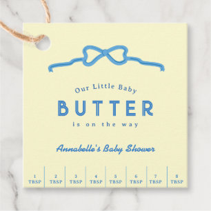Kleine Baby Boter Blauwe Strik Baby Shower Bedankjes Labels
