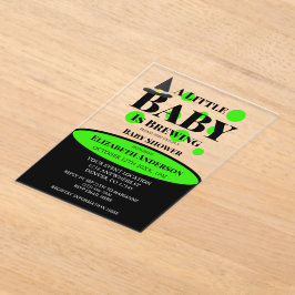 Kleine baby brouwt Halloween baby shower Acryl Uitnodigingen