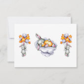 Kleine baby bunny baby shower bedankt kaart (Achterkant)