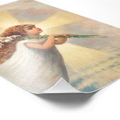 Kleine baby engel met lelies foto afdruk (Hoek)