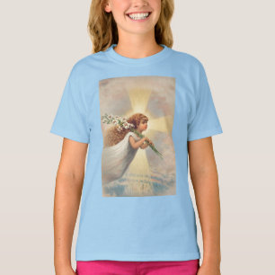 Kleine baby engel met lelies t-shirt