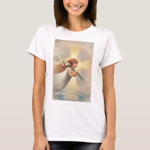 Kleine baby engel met lelies t-shirt