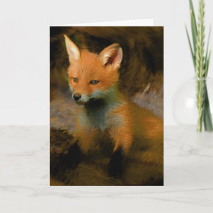 Kleine Baby Fox Cub Portret Kaart