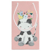 Kleine Baby Giraffe met bloemenkroon pastel roze Klein Cadeauzakje (Achterkant)