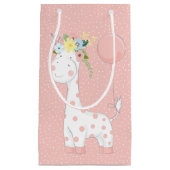Kleine Baby Giraffe met bloemenkroon pastel roze Klein Cadeauzakje (Voorkant)
