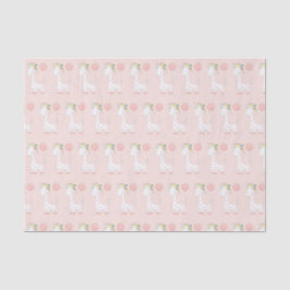Kleine Baby Giraffe met roze bloemenkroon patroon Tissuepapier