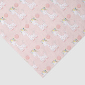 Kleine Baby Giraffe met roze bloemenkroon patroon Tissuepapier (Detail)