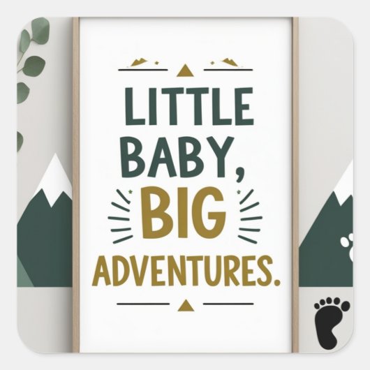 Kleine baby grote vierkante sticker (Voorkant)