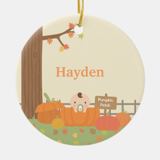 Kleine Baby in Pumpkin Patch Ornament (Voorkant)