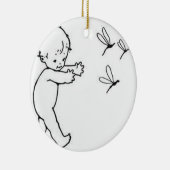 Kleine baby jasende libellen, schattig keramisch ornament (Rechts)