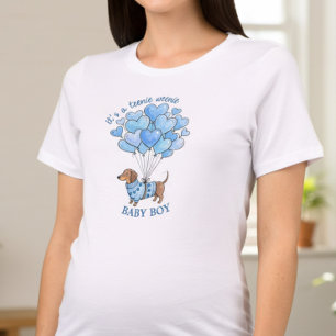 Kleine Baby Jongen Dachshund Geslacht Reveal Tri-Blend Shirt