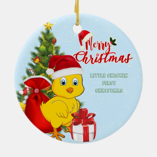 Kleine Baby kerst Keramisch Ornament (Achterkant)