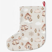 Kleine Baby Koala Schattige Boho kerstpatroon Grote Kerstsok (Achterkant)