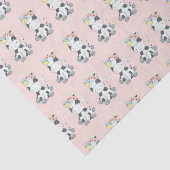 Kleine Baby Koe kalf met bloemkroonpatroon Tissuepapier (Detail)