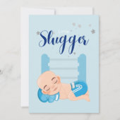 Kleine baby-koninkendenkaart voor slugger aankondiging (Voorkant)