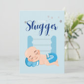 Kleine baby-koninkendenkaart voor slugger aankondiging (Staand voorkant)