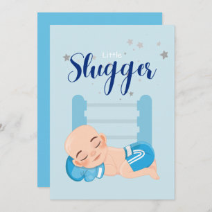 Kleine baby-koninkendenkaart voor slugger aankondiging