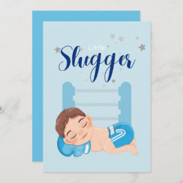 Kleine baby-koninkendenkaart voor slugger aankondiging